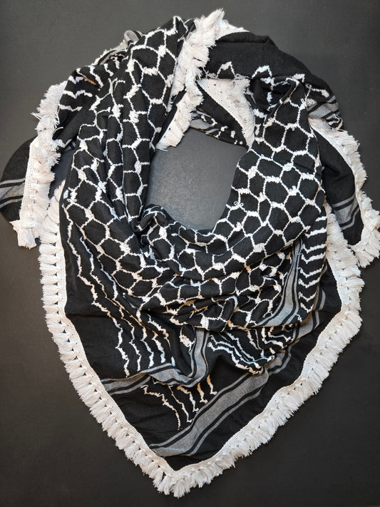 Al Nabulsi Layl (Black) Keffieyh - Made in Palestine