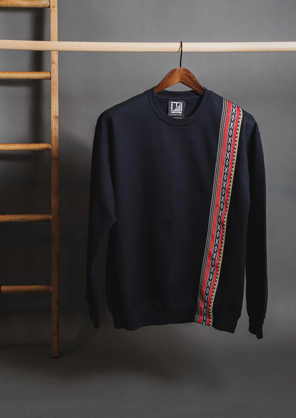 Red Stripes Sado Sweatshirt Black