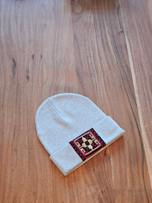 Grey Embroidered Toque