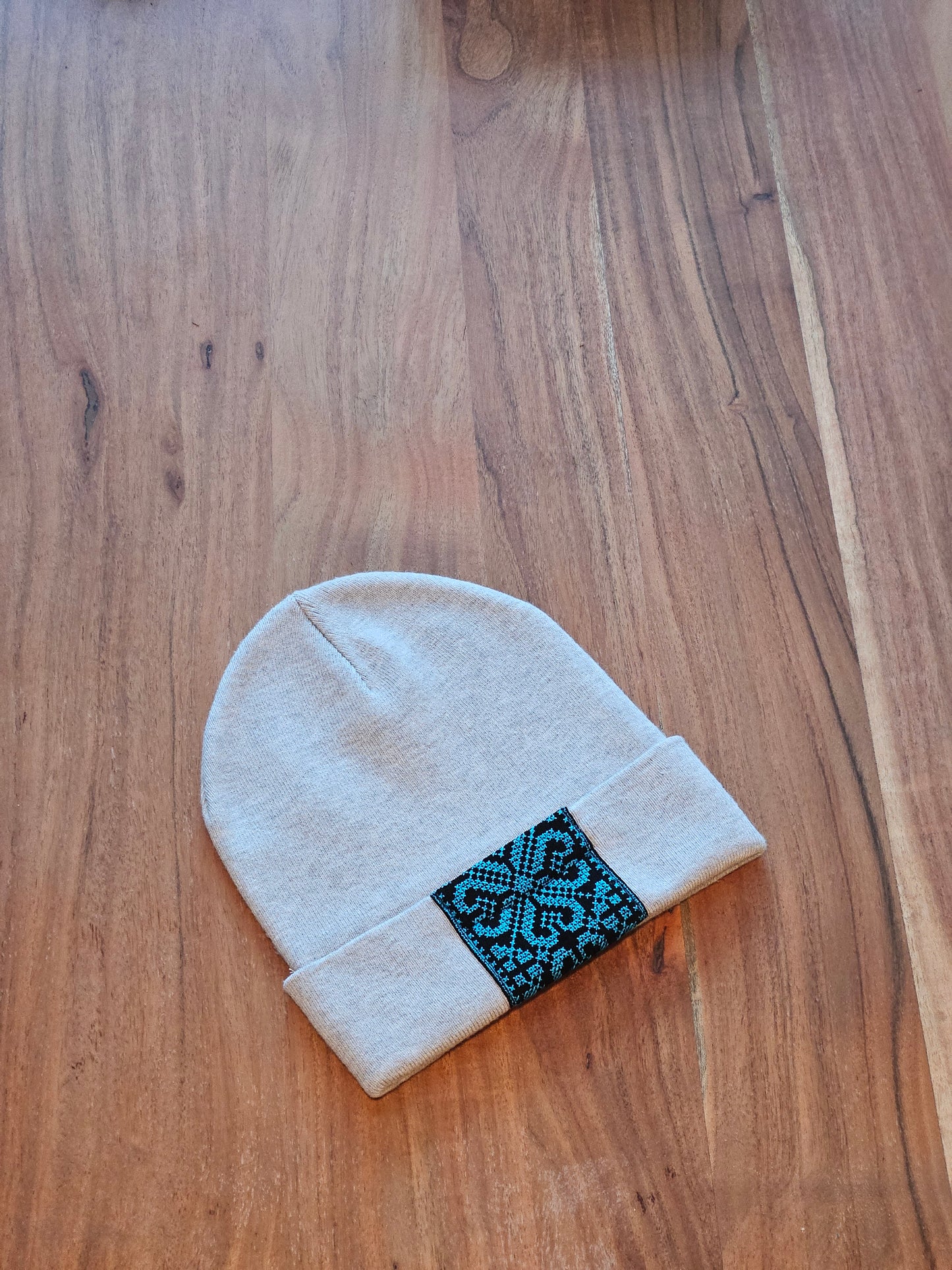 Grey Embroidered Toque