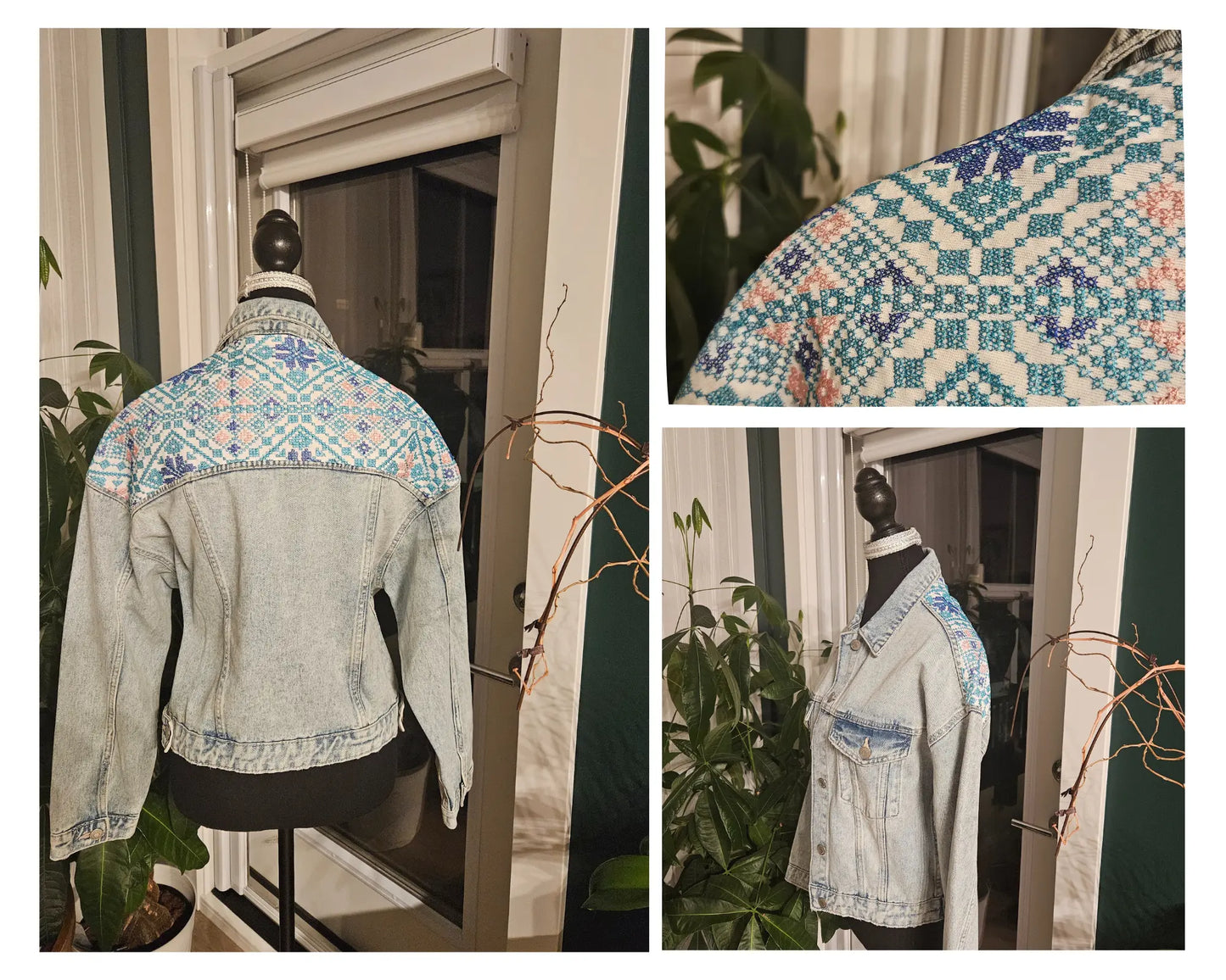 Light Blue Tatreez Denim Jacket Mona Al Kurdi