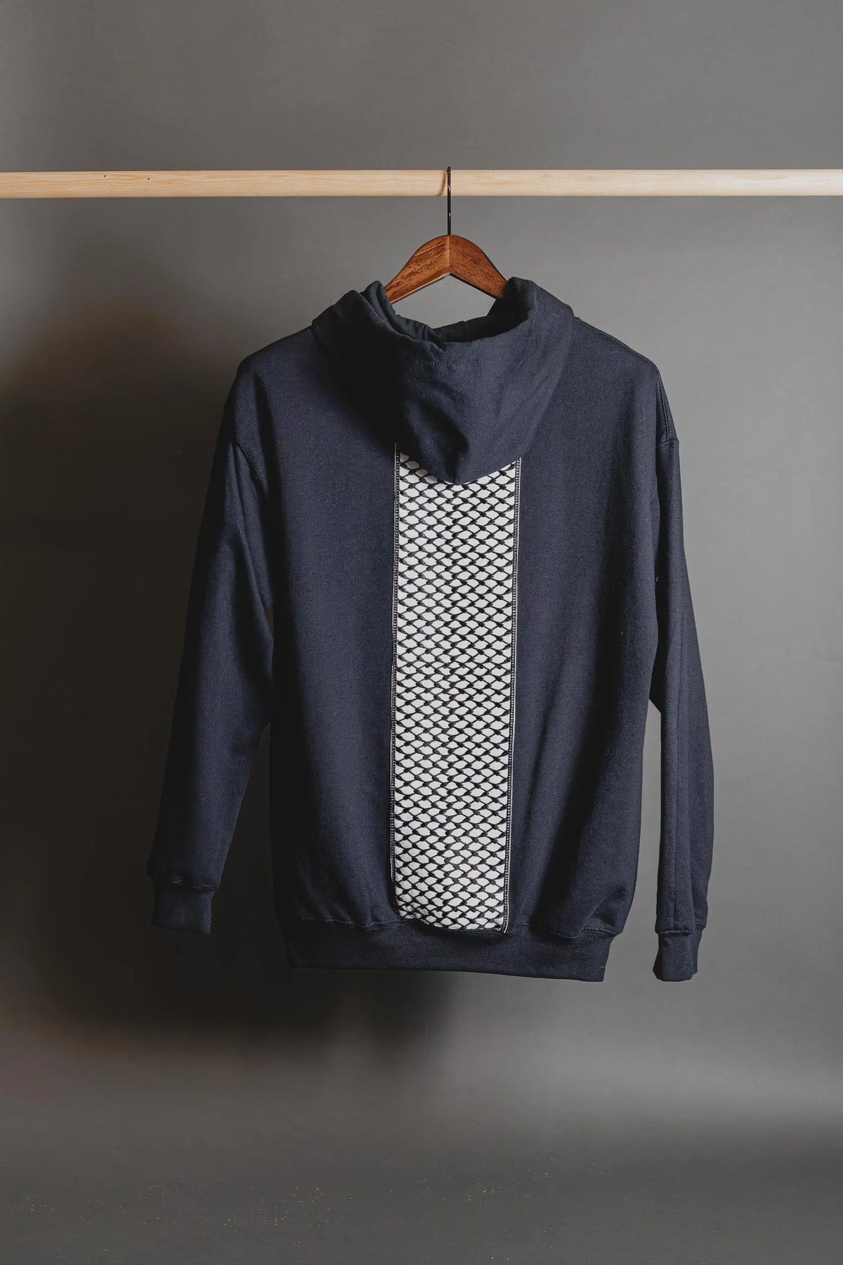 Blue Tatreez Embroidered Hoodie with Multicolor Cypress Tatreez