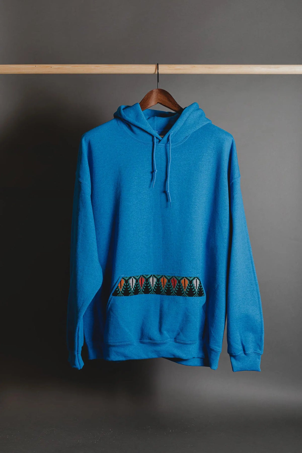 Sapphire hoodie Tatreez embroidery detail