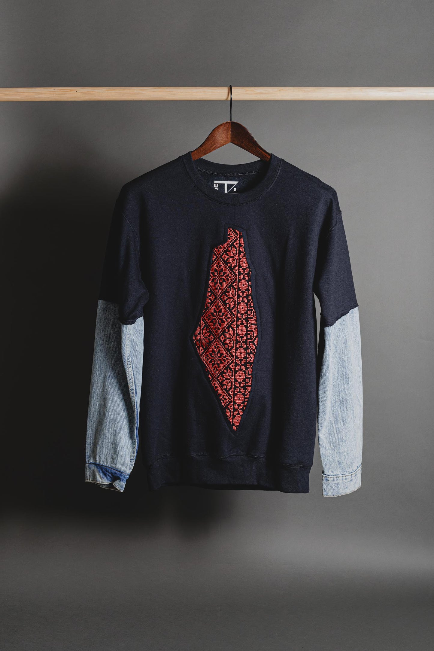 Unisex matching duo outfit with Palestine map jacket and sweatshirt