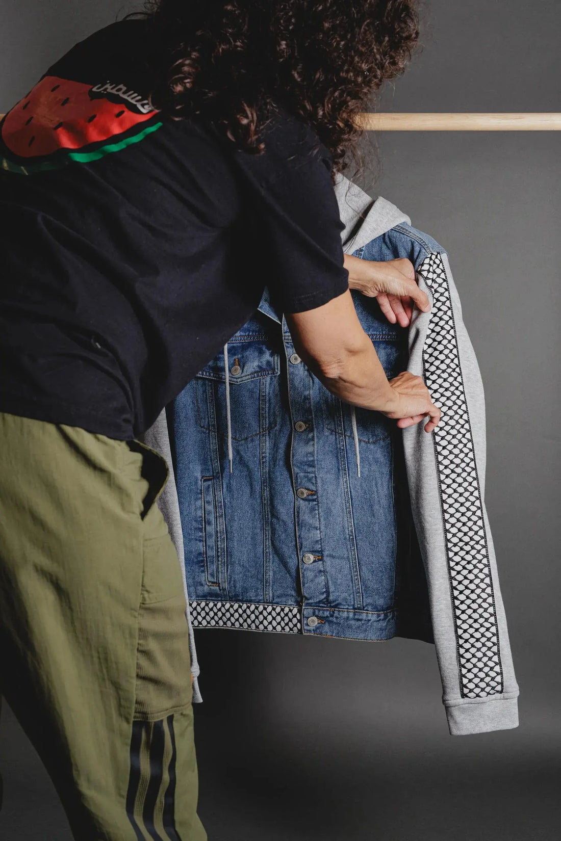 Keffiyeh Denim Jacket