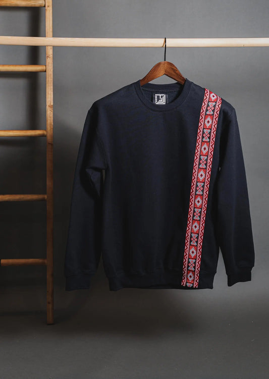 Red Zigzag Sado Sweatshirt Black