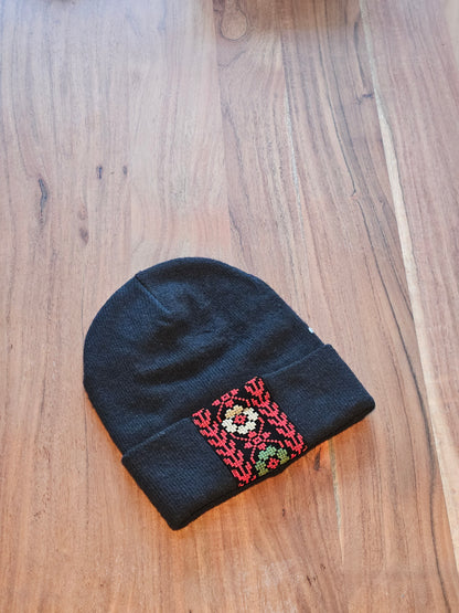 Black Embroidered Touque