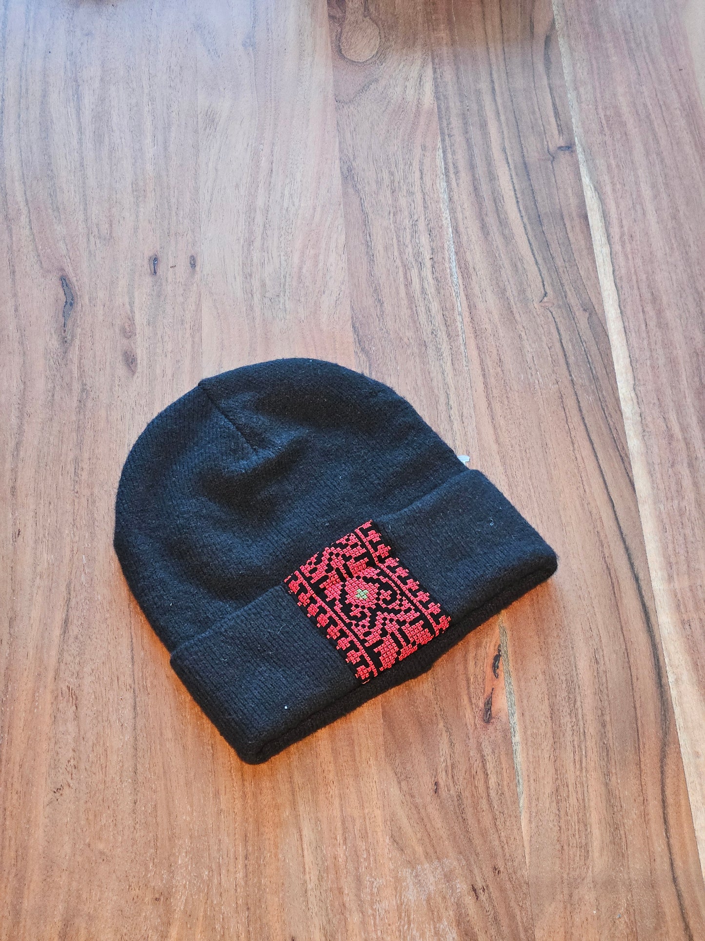 Black Embroidered Touque