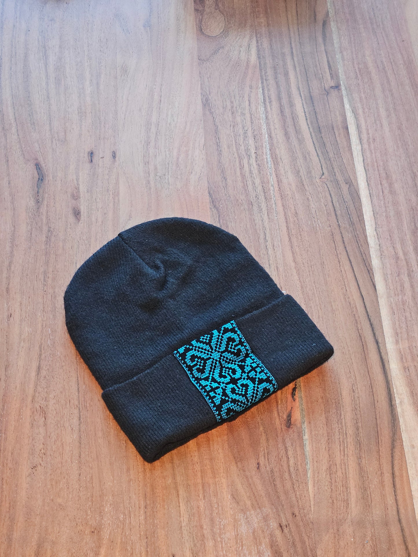 Black Embroidered Touque