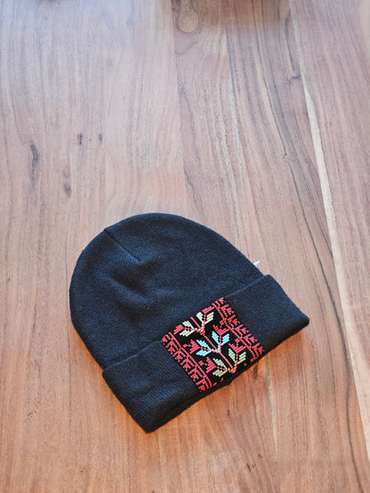 Black Embroidered Touque