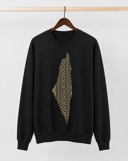 Handcut Palestine Tatreez Map Sweatshirt