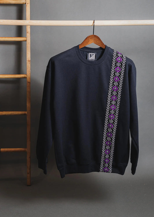 Purple Poppy Tatreez Sweatshirt
