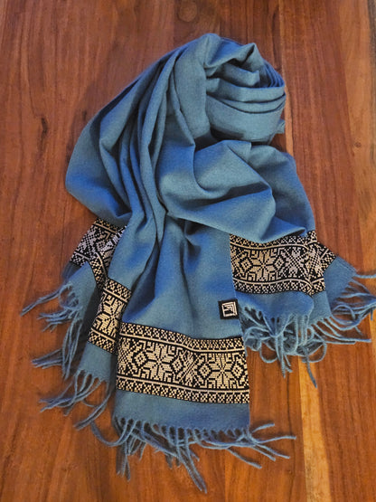 Royal Blue Embroidered Scarf