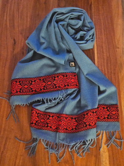 Royal Blue Embroidered Scarf