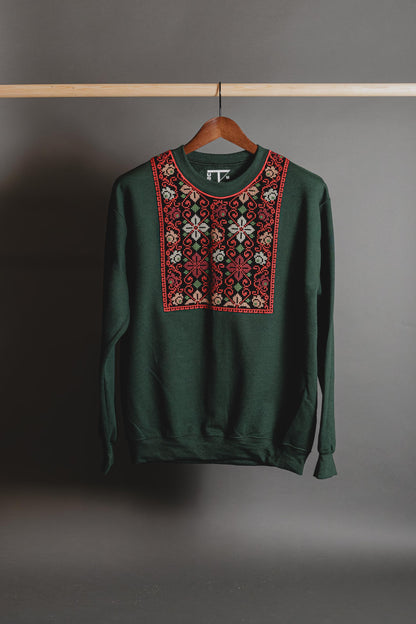 Thobe-Inspired Tatreez Collar Sweatshirts | Modern Palestinian Embroidery