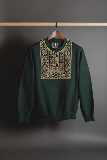 Thobe-Inspired Tatreez Collar Sweatshirts | Modern Palestinian Embroidery