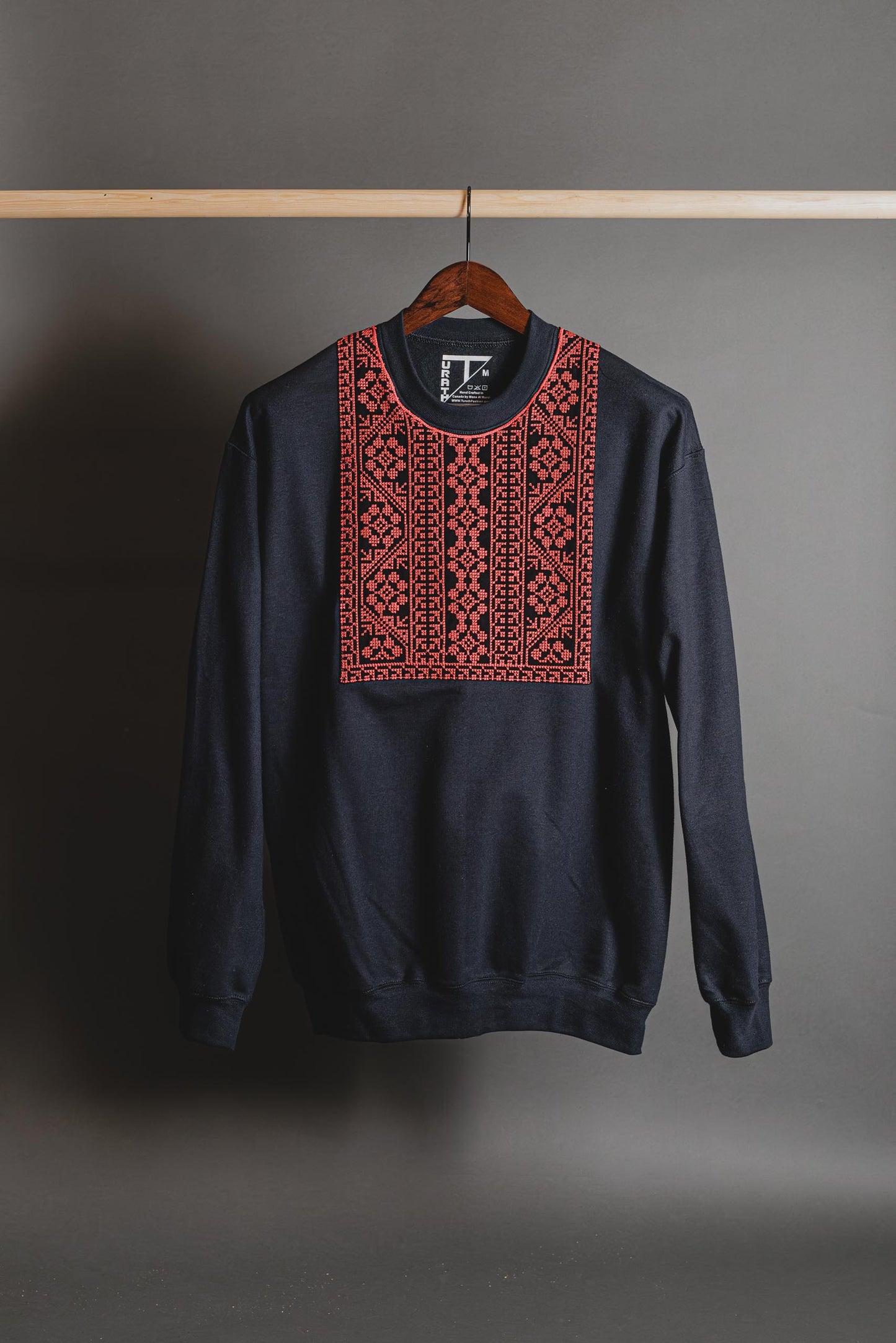 Thobe-Inspired Tatreez Collar Sweatshirts | Modern Palestinian Embroidery