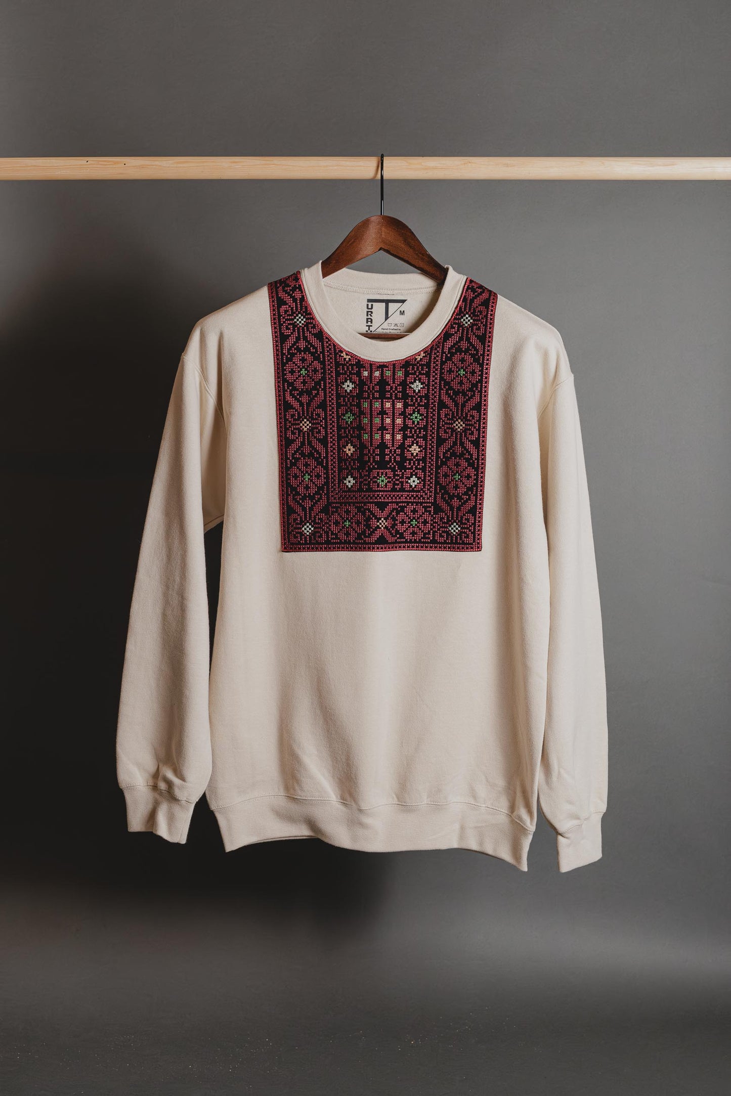 Thobe-Inspired Tatreez Collar Sweatshirts | Modern Palestinian Embroidery