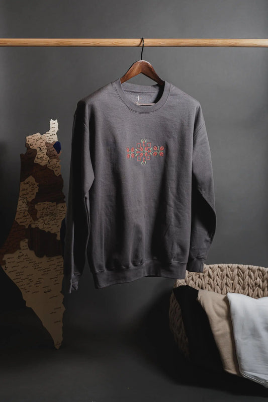 Palestinian Thobe-Inspired Tatreez Sweatshirt detail