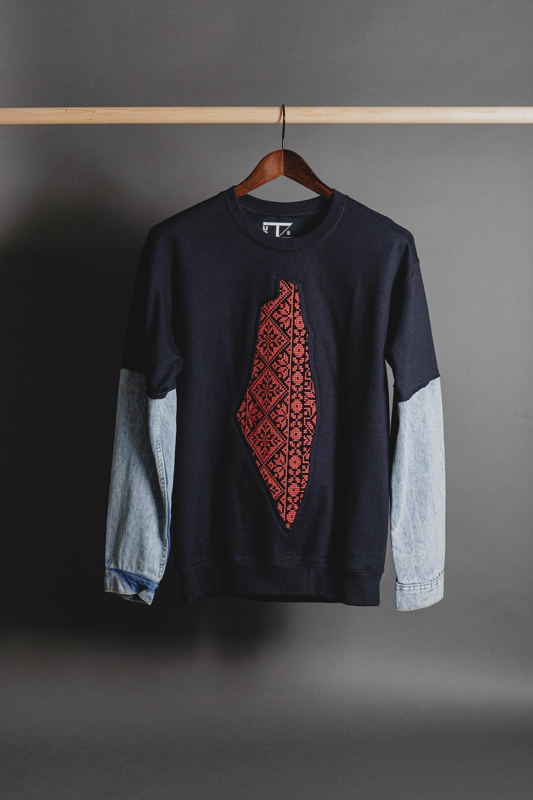 Unisex matching duo outfit with Palestine map jacket and sweatshirt